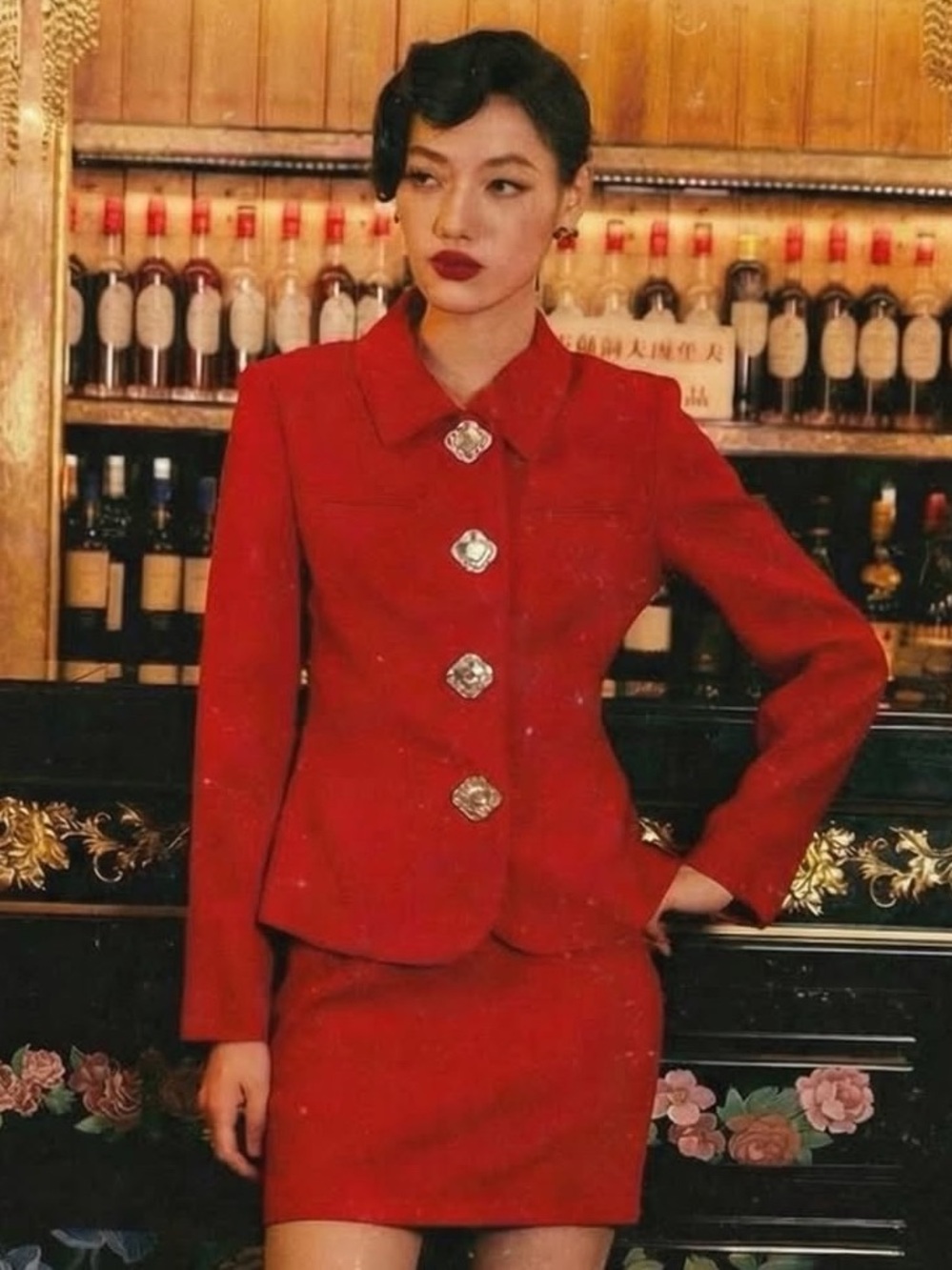 Nana Jacqueline Vanessa Blazer in Red - Picture 2 of 11